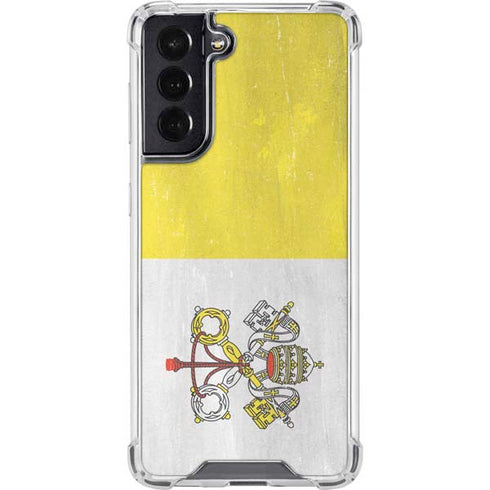 Vatican City Flag Distressed Galaxy S22 Clear Case